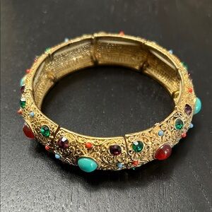 Graziano CN Gripoix Style Multistone Expandable Bracelet